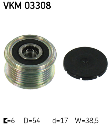 SKF VKM 03308 Szabadonfutós ékszíjtárcsa